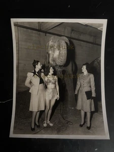WOAI Radio Broadcast Photo with Polock Bros Circus Elephant & Aerialist - Picture 1 of 2