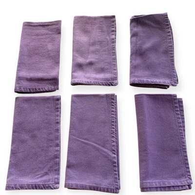 Set of 6 Purple Cloth Fabric Napkins Cotton 18 Inch Square - Image 1 of 4