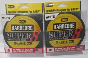 Lot of 2- Duel Hardcore Super 8 Braided Line Micro Braid 50lb Test 150yds White  - Picture 1 of 10