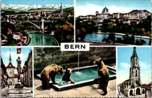 Postal RPPC Berna De Facto Capital De Suiza Multivista Osos Sin Publicar - Imagen 1 de 2
