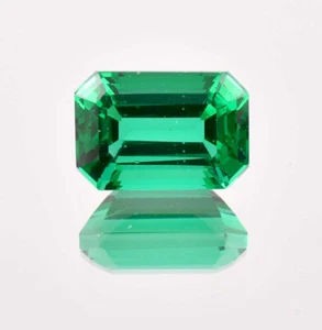 Makelloser natürlicher grüner sambischer Smaragd 20 x 10 mm Edelstein GIT zertifiziert) - Bild 1 von 7