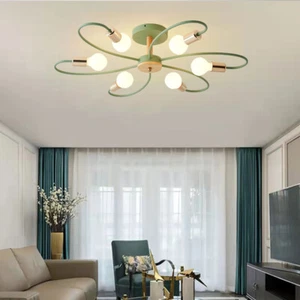 Contemporary Semi Flush Mount Ceiling Light Multi Heads Metal Chandelier - Picture 1 of 9