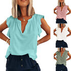 Women's T-Shirt Fashion New V-Neck Short Sleeves Loose Pullover Tops Summer New