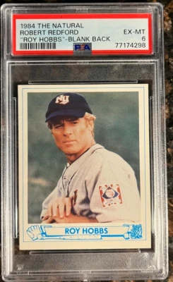 1984 The Natural Robert Redford Roy Hobbs Prop Baseball Blank Back PSA 6 Card - Image 1 of 3