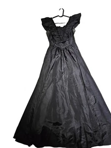 Gunne Sax By Jessica McClintock Black Dress Size 9 - Picture 1 of 17