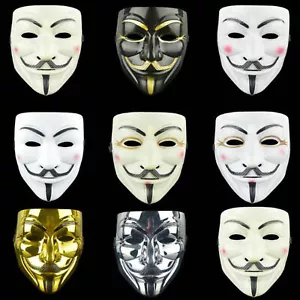 2 Loch V Wie Vendetta Maske Anonymous Maske Fasching Karneval Cosplay Masken~ - Bild 1 von 17