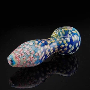 Handmade Red Blue Mini Pocket Screw Smoking Glass Pipe 3.5 inch - USA Seller - Picture 1 of 4