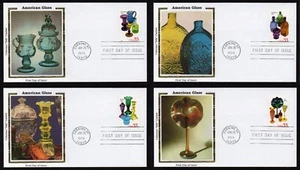 USA, SCOTT # 3325-3328, SET OF 4 COLORANO SILK FDC COVERS 1999 AMERICAN GLASS - Picture 1 of 5