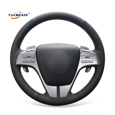 DIY Black Artificial Leather Car Steering Wheel Cover for Mazda 6 Atenza #TAXB - Image 1 of 4