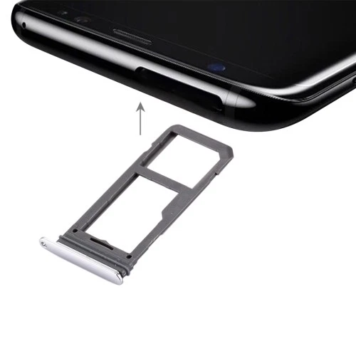 PORTA SIM SCHEDA per SAMSUNG GALAXY S8 SM-G950 SILVER CARRELLO METALLO NANO - Immagine 1 di 1