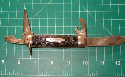 Imperial нож сделано в США 1956-88 Kamp King Campers мульти инструмент черный с рифленой - Изображение 1 из 4