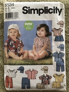Uncut Simplicity Infant XXS-L Summer Shirt Pants Skort Shorts Top Pattern 5534 - Picture 1 of 1
