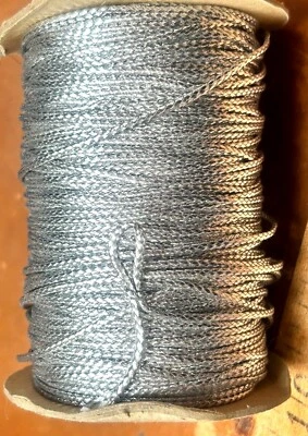 Cordón trenzado metálico vintage 1/16" oro o plata 3yds algodón hilado Francia Foto 1 de 3
