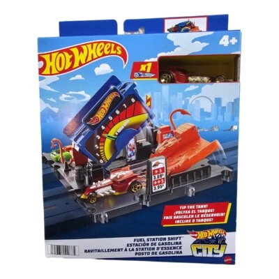 NEW MATTEL HOT WHEELS CITY FUEL STATION SHIFT PLAY SET 1 VEHICLE HKX45 - Image 1 of 4