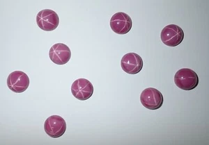 Opaque Star Ruby Round 12x12 mm Cabochon 6 Rayed Lab-created Stone 10 pieces Lot - Picture 1 of 12