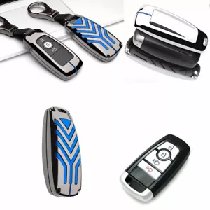 Metal Key Fob Case Cover Holder Fit Ford Edge Fusion Mustang F150 F250 Explorer - Picture 1 of 6