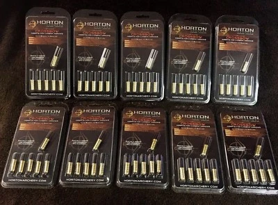 10 flechas de carbono de velocidad de inserción de flecha de ballesta Horton Mfg AC225 .80 grano .300" ID Foto 1 de 2
