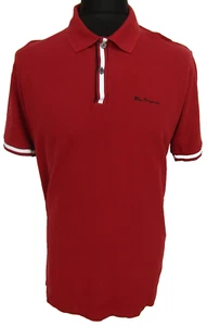 Ben Sherman Short Sleeve Red Cotton Men's Designer Mod Polo Shirt ~ Large - Picture 1 of 8