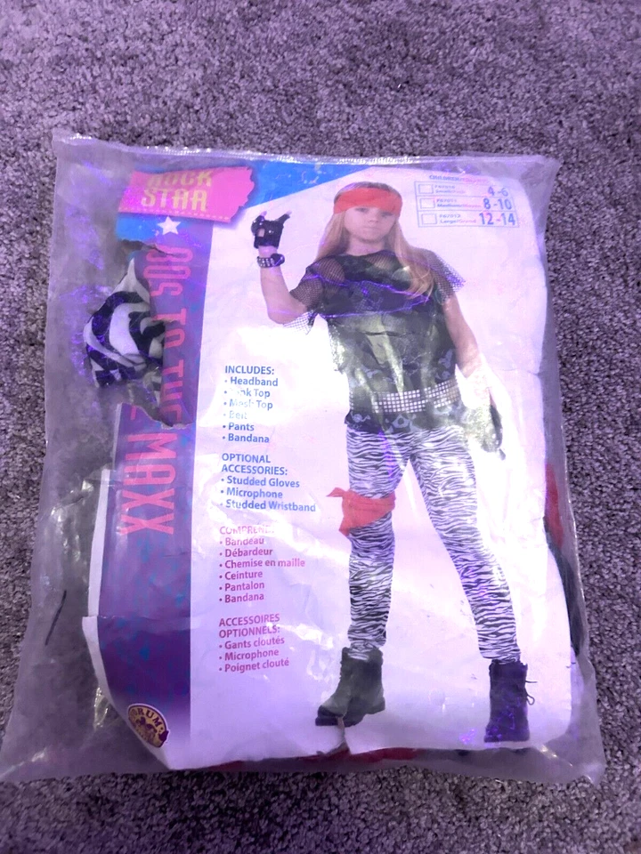 Disfraz retro Rockstar80s To The Maxx para niñas y niños talla mediana* Foto 1 de 1