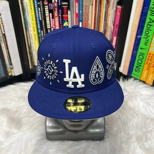 NUEVA ERA LOS ANGELES DODGERS BANDANA SOMBRERO AJUSTADO AZUL PAISLEY - Imagen 1 de 9