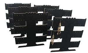 6 x 24 Pair Earring Necklace Bracelet T-bar Black Display Stands with Easel - Picture 1 of 2