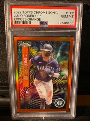 2022 Topps Chrome Expose Orange Julio Rodriguez Rookie RC 13/25  PSA 10  - Image 1 of 2
