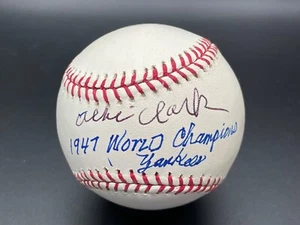 Allie Clark "1947 WS Champ Yankees  WWII US Army" Autograph Signed Baseball PSA - Picture 1 of 7