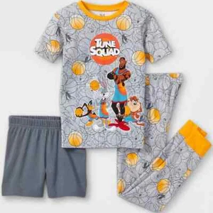 SPACE JAM BUGS DAFFY TAZ Snug-Fit Cotton Pajamas 3-Pc. Sleepwear Set Boys 8 $32 - Picture 1 of 1