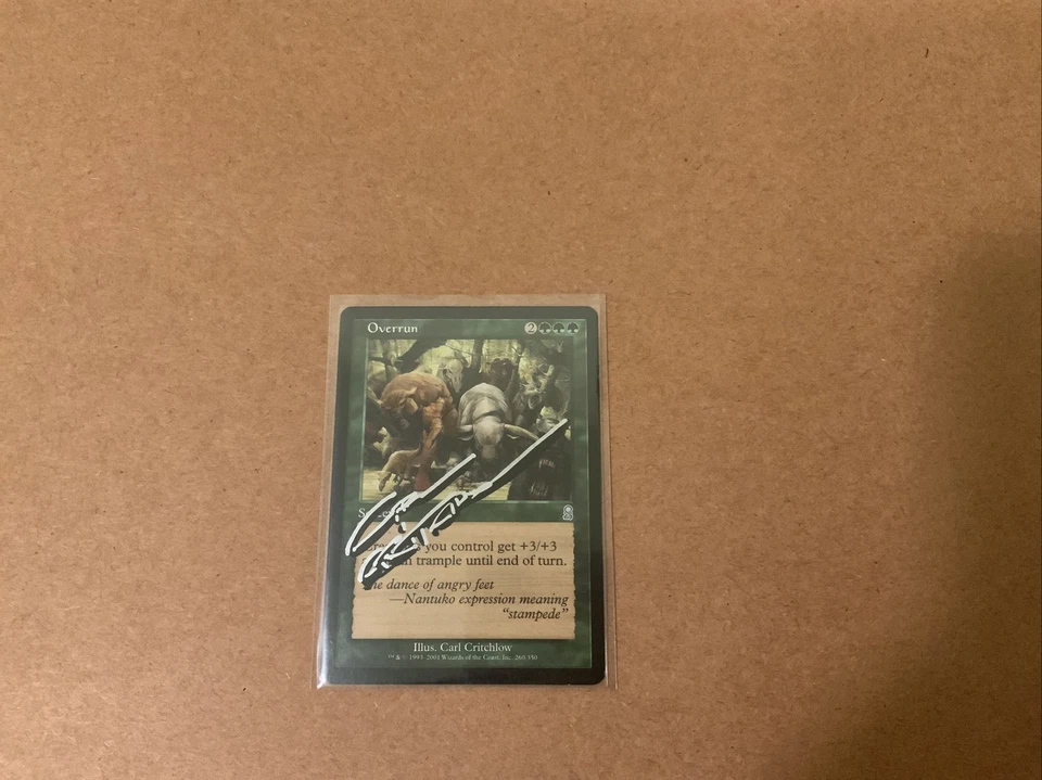 MTG Magic Overrun Sketched Signed Artist Proof Odyssey ODY Carl Critchlow #SS - Image 1 of 2