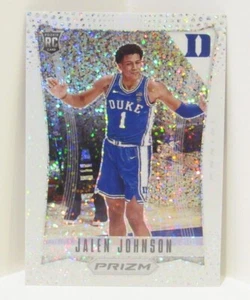 Jalen Johnson 2021-22 Panini Prizm Draft Picks White Sparkle SSP Rookie DUKE - Picture 1 of 2