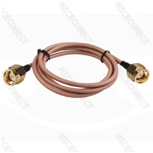 50 cm SMA macho a macho RG400 50Ω cable coaxial para cable de extensión de antena - Imagen 1 de 2