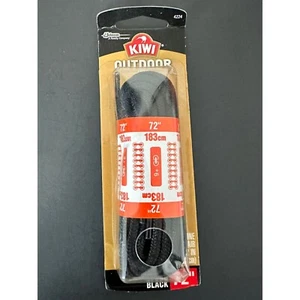 Kiwi OUTDOOR Boot Laces Round Black 72” 1 Pair 9+ Eyelets - Picture 1 of 3