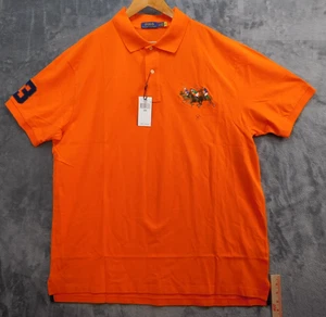Polo Ralph Lauren Poloshirt Herren 2XL Orange Big Pony Team 3 Bestickt Baumwolle - Bild 1 von 14