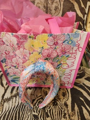 NWT Lilly Pulitzer Fabric GWP Headband In Pineapple Of My Eye Emerald Isle - Imagem 1 de 4