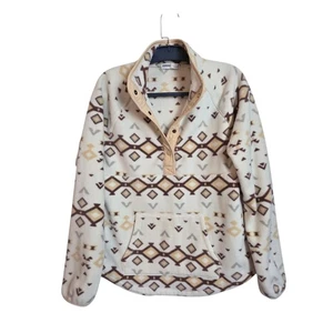 Pullover Sonoma polar estampado azteca beige marrón cuarto a presión pequeño - Imagen 1 de 13