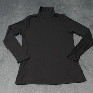 The Nines by Hatch Shirt Womens S Black Maternity Ribbed Long Sleeve Turtleneck - Picture 1 of 5