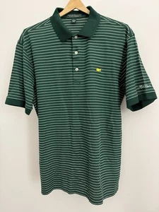 Masters Collection Herren Polo Golf Shirt L Grün Weiß Streifen Pima Baumwolle Neu ohne Etikett - Bild 1 von 8