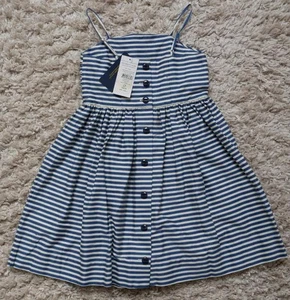 Ralph Lauren Girls Blue/White Fit & Flare Sleeveless Dress (Age 6) - BNWT - Picture 1 of 4
