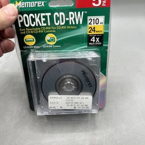 Memorex 5 Pack Pocket CD-RW Rewritable 8cm Digital Camera 4x 210MB 24min New - Picture 1 of 8