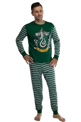 Pijama de algodón para adultos Harry Potter Hogwarts's House Crest ajuste apretado Slytherin LG Foto 1 de 4