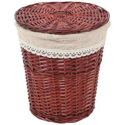  Wäschesammler Mit Deckel Wäschekorb Geflochten Wäsche-Organizer Kleinkorb - Bild 1 von 4