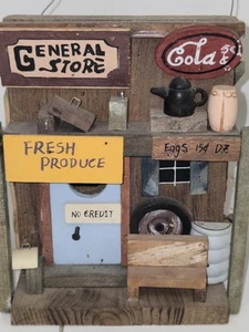 Rustic Primitive General Store Bird House Folk Art Hand Made Decorative - Picture 1 of 22