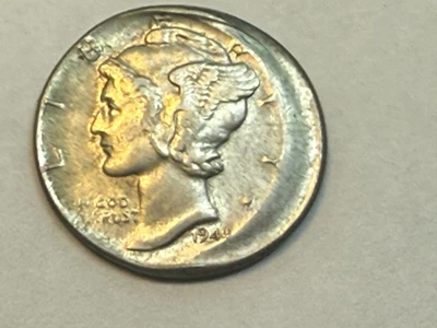 1944-S Mercury Dime ERROR- OFFCENTER - Image 1 of 2