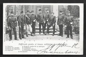 Luxembourg Army Soldiers Uniforms Gendarme Charles Bernhoeft stamp ca 1899 - Picture 1 of 2