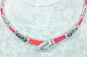 Orange Fire Opal Geometric Choker Shape Necklace For Charm Women Jewelry - Picture 1 of 6