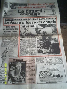 1987 2 JOURNAUX CANARD ENCHAINE SCANDALE PIERETTE LE PEN JEAN MARIE LE PEN - Imagen 1 de 2
