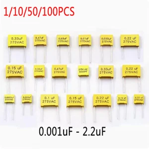 1/10/50/100pcs 0.001uF - 2.2uF 275VAC X2 Metallised Polypropylene Film Capacitor - Picture 1 of 4