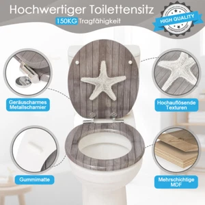2024 Neu! WC Sitz Toilettensitz Toilettendeckel Klodeckel Klobrille Sterndesign - Bild 1 von 7