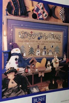 Shepherds Bush Winterberry Buttons Cross Stitch Chart Pattern Winter Snowman  - Image 1 of 4