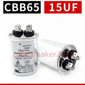CBB65 450V 15 uF 15UF 15MFD Air conditioner Compressor Capacitor ±5 % - Picture 1 of 8